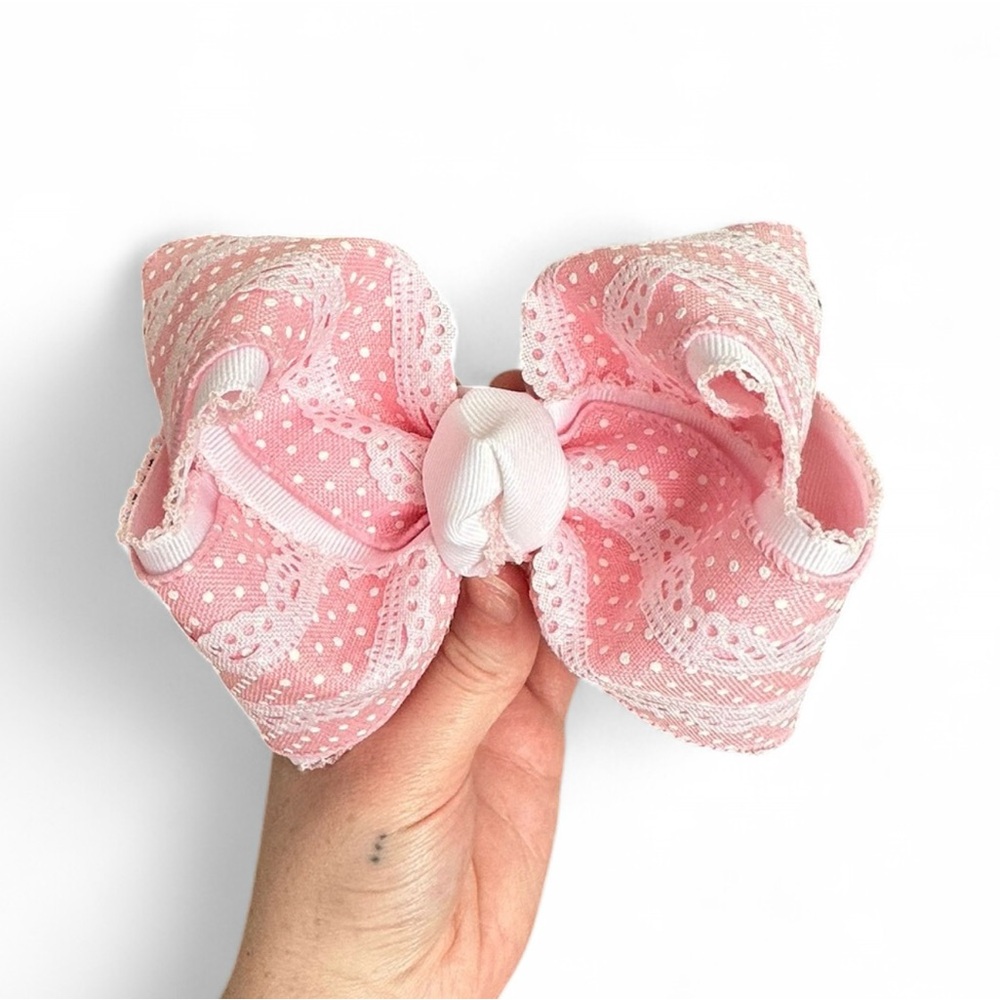 Pink Lace smocked bow